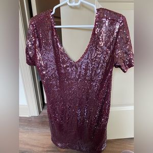 Sequin T-shirt Mini Dress